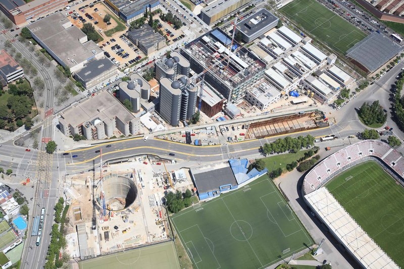 Vista aèrea Estació Camp Nou L9